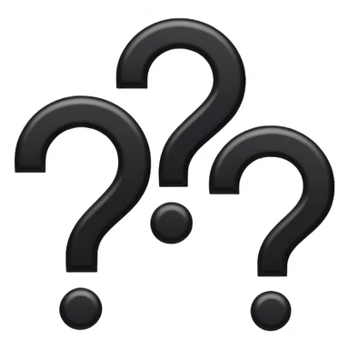three black question marks next to each-other sticker