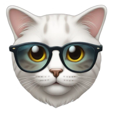 Un chat riche avec des lunettes de solei sticker