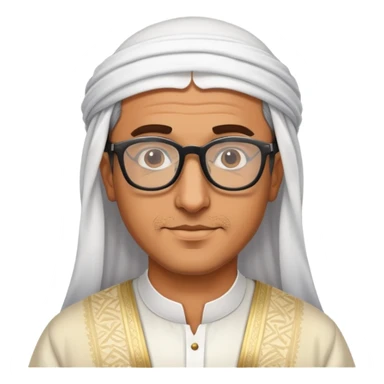 Hombre con lentes y ropa de Dubai sticker