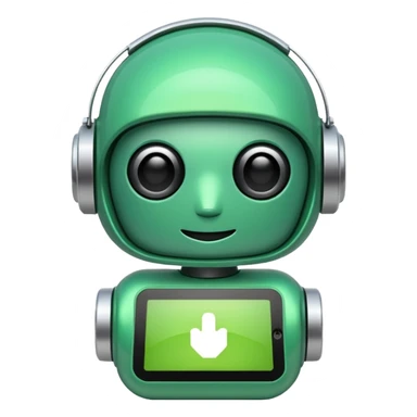 A green chat bot sticker