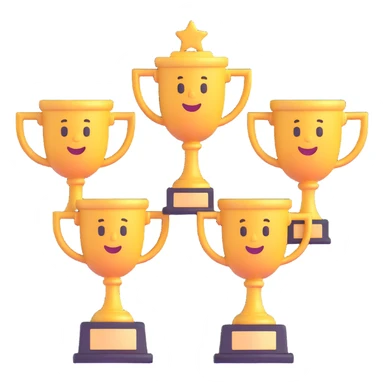 3 trophy emoji holding a trophy sticker
