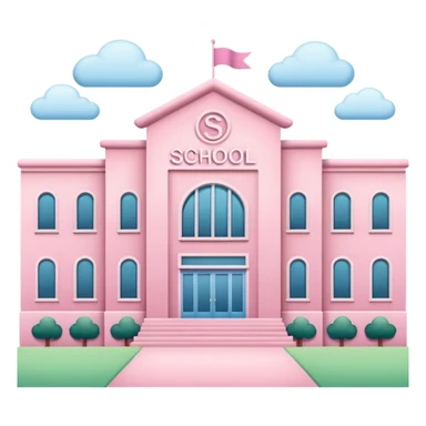 pink school with the word school in big letters sticker