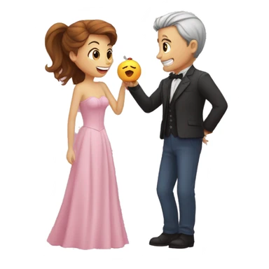 Un gars qui fait un bisou a une fille chauve sticker