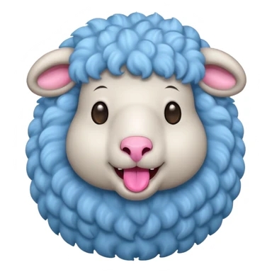 friendly light blue sheep sticker