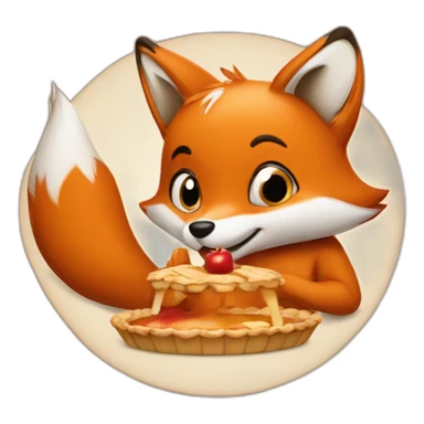 Fox making an applepie sticker