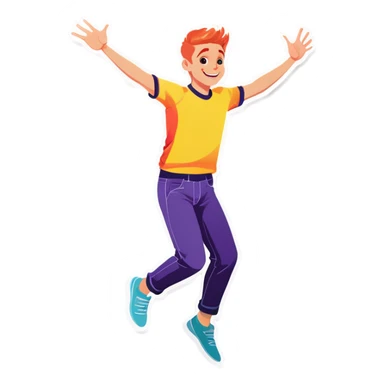 Gay boy leaping sticker