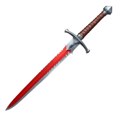 a viking blade, bastard sword, transparent background, the hilt is bound in black, the blade has a bloodgroove and a very sharp pointed tip sticker