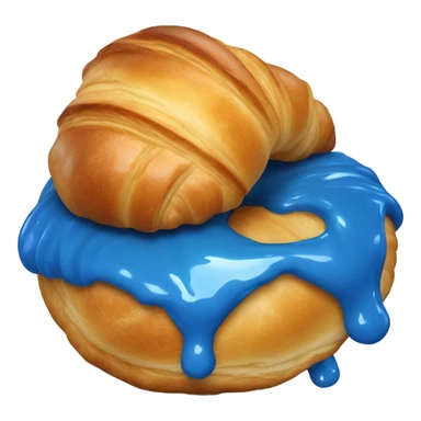 Croissant with blue glaze sticker
