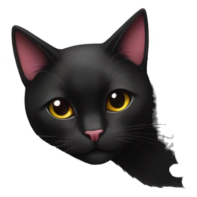 black cat with cherry blossoms  sticker