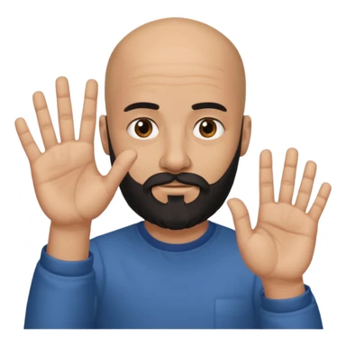 A bald man with a medium length black beard doing this🖕🏼 sticker
