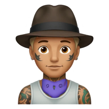 tattooed man wearing a hat sticker