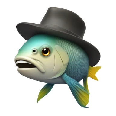 a fish with a hat  sticker