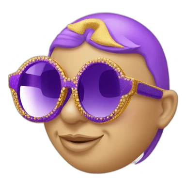 elton john in oversized pointed cat-eye funky sunglasses for mardi gras sticker