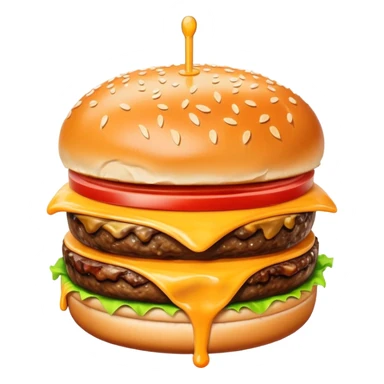 juicy hamburger with cheese sticker