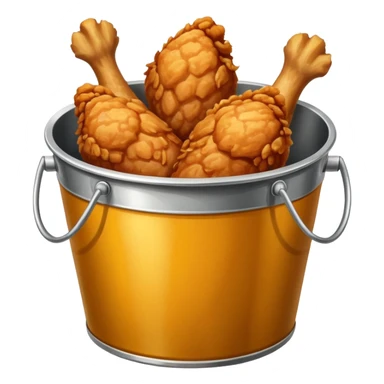 fried chicken in a silver steel bucket sticker