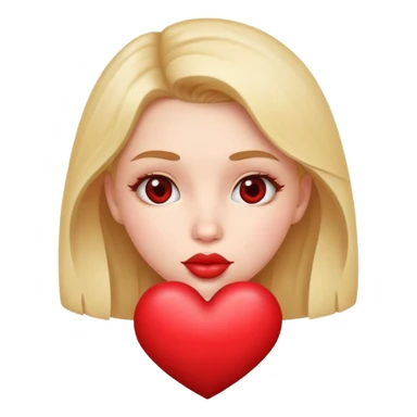 A girl kissy lips heart sticker