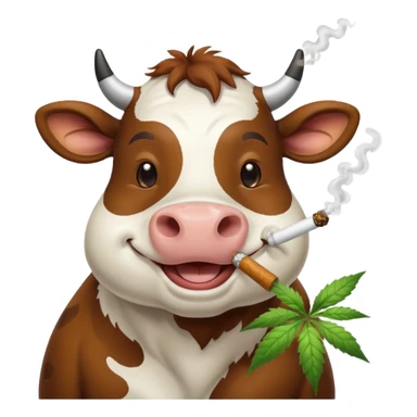 cow smoke weed sticker