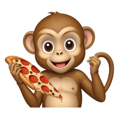 Monkey eating pizza sticker