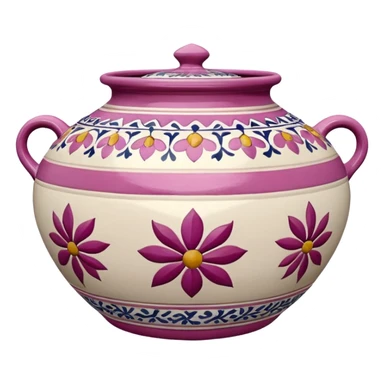 Pink, white and beige Talavera pot sticker