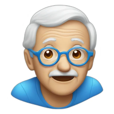 the blue octogenarian sends air kisses sticker