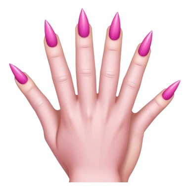 hand with 5 fingers, pink gothic nails sticker