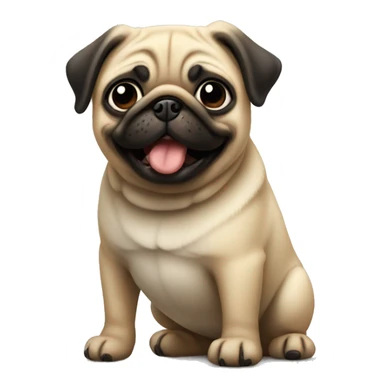 Little pug standing up sticker