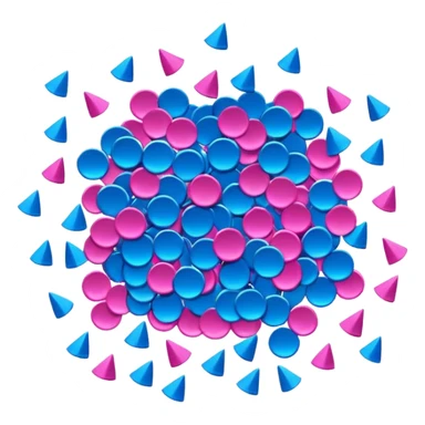 blue and pink confetti sticker