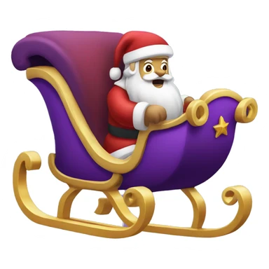 Purple Santa’s sleigh  sticker
