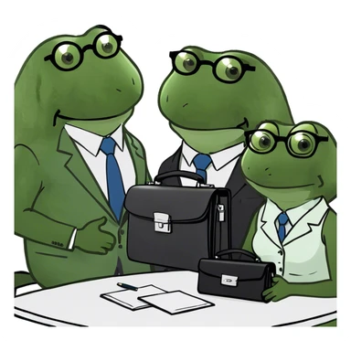 two women one men lawyer meeting sticker