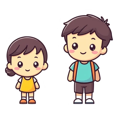 Girl and boy sticker