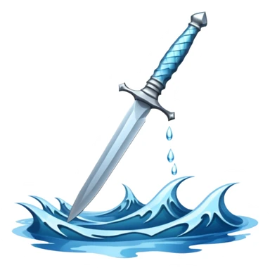 dagger which has water in the sharp part should have waves surrounded 
 sticker