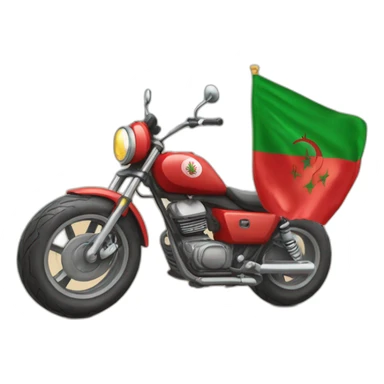 quelqu'un sur une moto avec le drapeau du Maroc derrière sticker