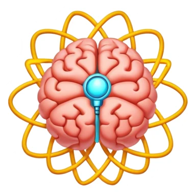 Brain as atom sticker
