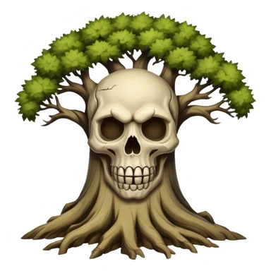 Tree with skull face sticker