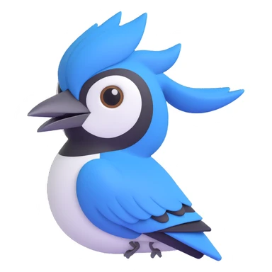bluejay with attitude, head cocked sticker