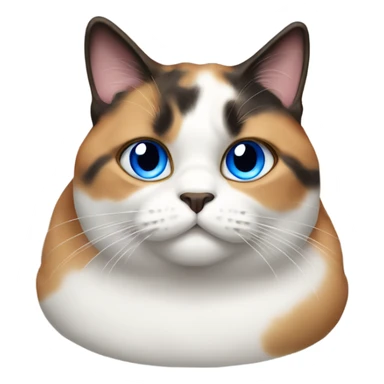 Really fat calico cat with blue eyes sticker