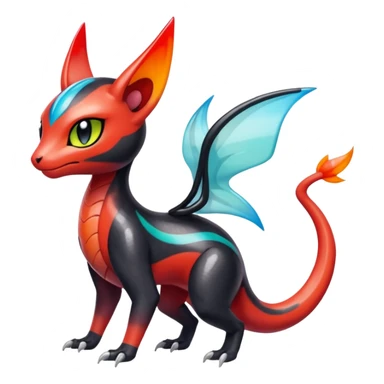 Colorful Translucent Tricky Hot Handsome Meloetta-Salandit-Litten-Pokémon-Fakémon-fusion-hybrid-creature sticker