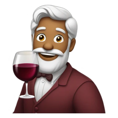 wendell carvalho de barba tomando um bom vinho branco sticker