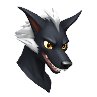 Black Cool Edgy Sergal-Houndoom-Fakémon  sticker