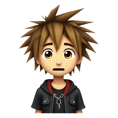 sora from kingdom hearts sad and crying sticker