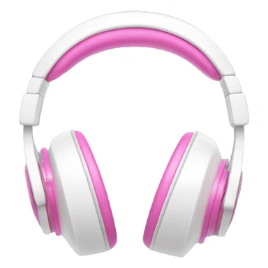 White headphones with pink bows on the side sticker