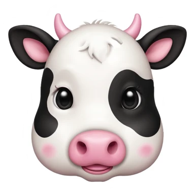 simple cute cow face, eyes of dot sticker