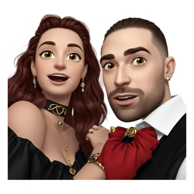 couple portrait with jewelry sticker