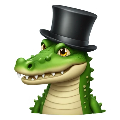 Crocodile with a top hat sticker
