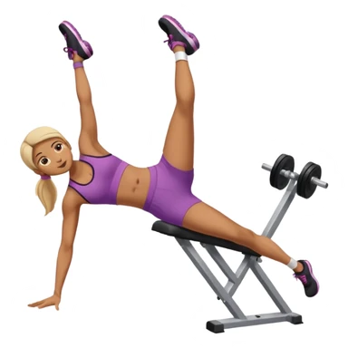 persona haciendo abdominales de piernas en el gimnasio sticker