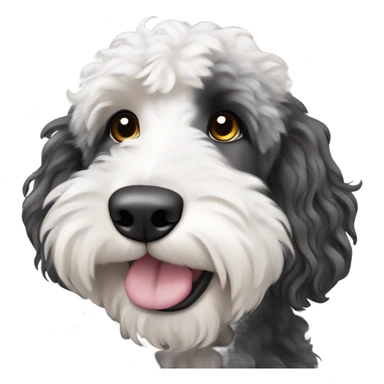 merle black Sheepadoodle  sticker