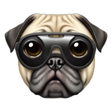 pug with black sunglasses and wearing a cyberpunk suit sticker