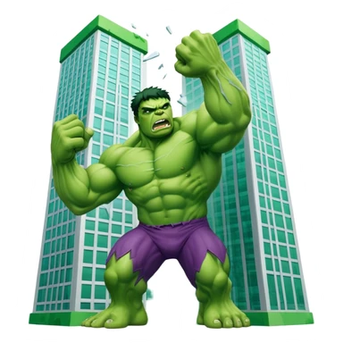 Hulk smashing a sky scrapper  sticker