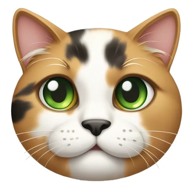 Big huge fat calico cat with green eyes  sticker