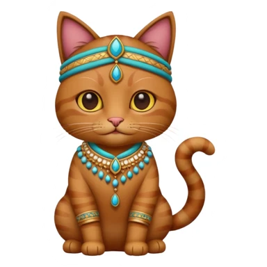brown cat wearing indian clothes sticker